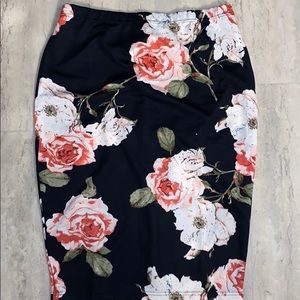 Floral pencil skirt